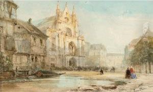A View Of A Church, Paris by Pierre-Henri-Theodore Tetar van Elven