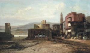 Port Of The Levant by Pierre-Henri-Theodore Tetar van Elven
