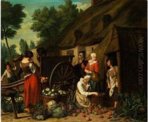 Marktszene Vor Der Kate by Josef Horemans Younger The Jan