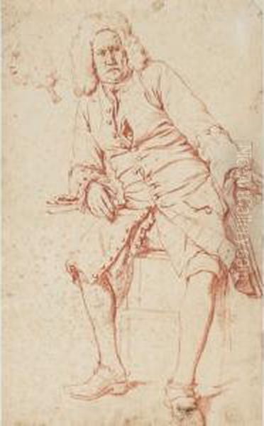 Homme Elegant Assis Et Etude De Tete D'homme De Profil - view 1