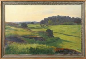 Djursholmsmotiv Nara Osbysjon, Intygad A Tergo Av Elin Thegerstrom, Olja Pa Duk, 51x79 by Robert Thegerstrom