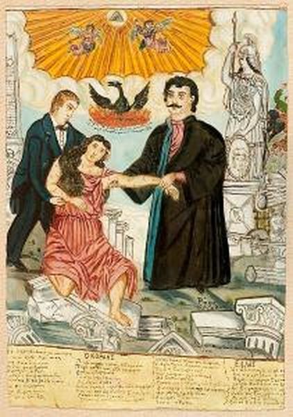 Allegory: Wounded Greece Rescued By A. Korais And R. Feraios - view 1