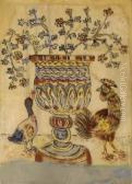 Amphora With Flowers - view 1