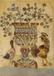 Amphora With Flowers by Hadjimichail Theophilos