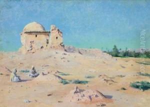 Desert Scene With A Ruin
