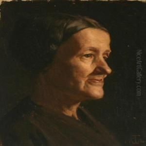 Portrait Of The Artist's Mother,karen Henriksdatter by Michael Therkildsen