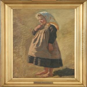 Small Girl With Scarf by Michael Therkildsen