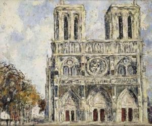 Notre Dame Reflet Du Coucher by Pierre Thevenet