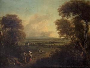 Weite Landschaft Mit Wanderern by Johann Alexander Thiele