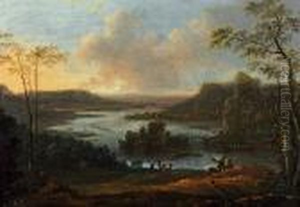Phantastische Elblandschaft Mit Lastkahnen - view 1