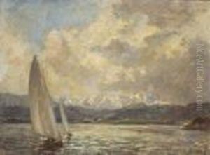 Segelboote Auf Dem Starnberger
See. by Paul Thiem