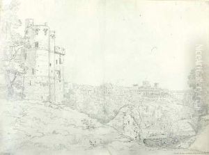 Vue Du Chateau De Clisson Et De La Maison Valentin by Claude I Thienon