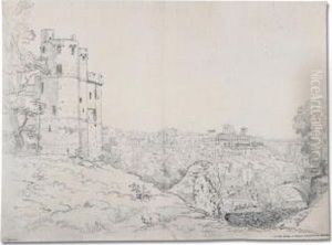 View Of The Musee Cacault At Clisson by Claude I Thienon