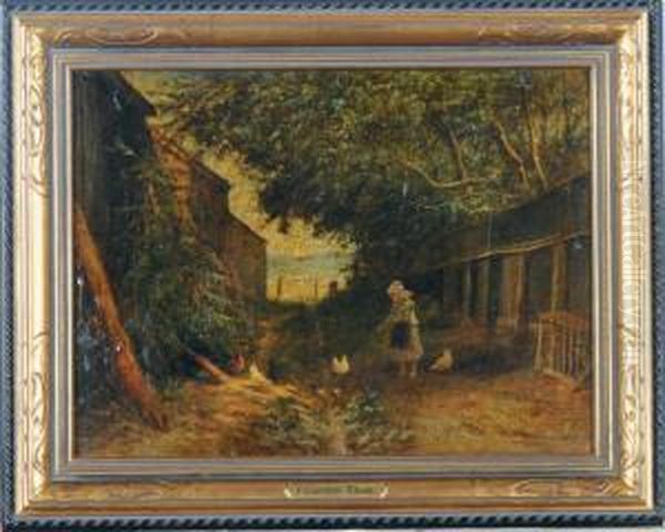 Young Girl Feeding Chicks - view 1