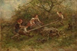 Spielende Kinder. by James Crawford Thom