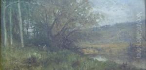 Figures In A Landscape By A River