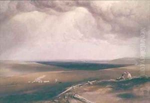 On the South Downs by Anthony Vandyke Copley Fielding
