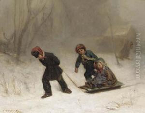 Returning From The Wood In Winter - view 1