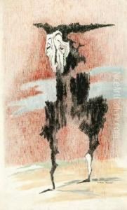 Figural Abstract. Oil Oncanvas. Unframed. Signed L.r by Thomas, of Pall Mall Butler