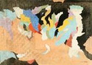 Abstract. Oil On Canvas.unframed. Signed L.r., ''cyrus Thomas''. 3'' X 42'' by Thomas, of Pall Mall Butler