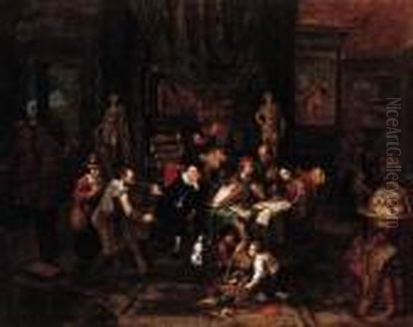 An Alchemist In His Study; And A Landlord Collecting Rents - view 1