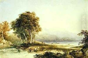 Mountainous Landscape with Lake and Stream by Anthony Vandyke Copley Fielding