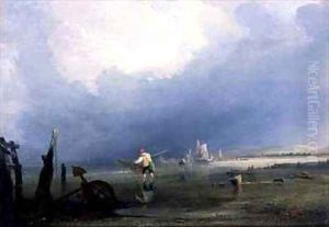 Beach at Shoreham by Anthony Vandyke Copley Fielding
