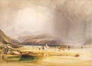 View from Snowdon from Sands of Traeth Mawe taken at the Ford between Pont Aberglaslyn and Tremadoc by Anthony Vandyke Copley Fielding