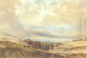View of Langdale Pikes and Bow Fell, over Windermere, Westmoreland