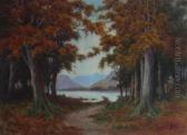 When Red Leaves Are Falling - Loch Katrine In Early November - view 1