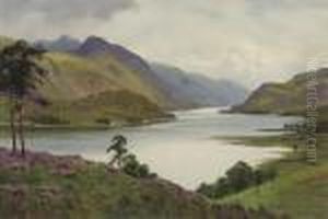 An Extensive Lakeside Landscape by Edward Horace Thompson