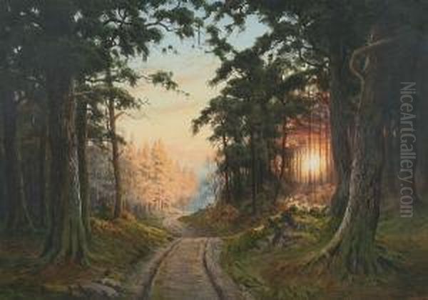 "when The West With Evening Glows" - Late Autumn In The Woods That Border Windermere - view 1