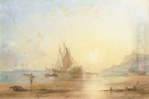 Unloading the catch, Whitby by Anthony Vandyke Copley Fielding