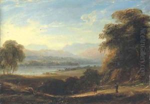 View of Langdale Pikes and Ullswater by Anthony Vandyke Copley Fielding