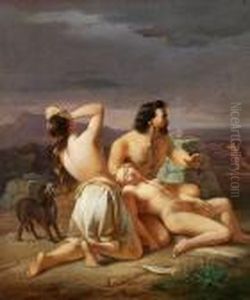 Adam Og Eve Are Mourning The Slaying Of Abel by August Carl Vilhelm Thomsen