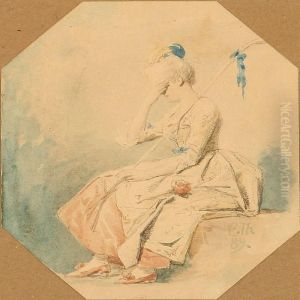 Woman In A Rococo Dress by Carl Christian Thomsen