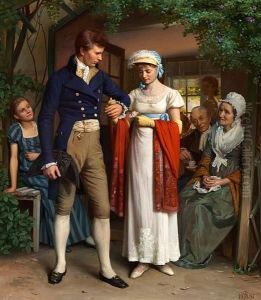 The Newly Engaged Couple. "de Nyforlovede" by Carl Christian Thomsen