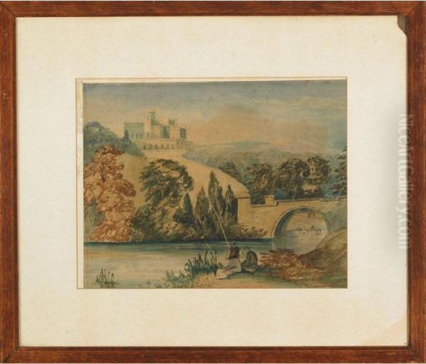 Highland Castle And Trout Stream - view 1