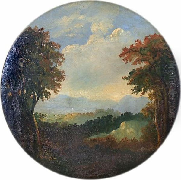 An Extensive Wooded Landscape With Coast Andmountains Beyond, Circular - view 1
