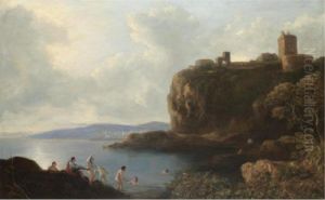 Boys Bathing Below Ravenscraig Castle by John, Rev. Thomson Of Duddingston