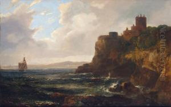 Ravenscraig Castle From The Shore With Kirkcaldy In The
Distance - view 1
