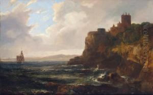 Ravenscraig Castle From The Shore With Kirkcaldy In The
Distance by John, Rev. Thomson Of Duddingston