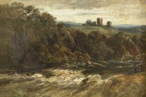 Wilde Flusspartie Mit Burg. by John, Rev. Thomson Of Duddingston