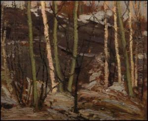 Poplar Point, Rock, Sun by Tom Thomson