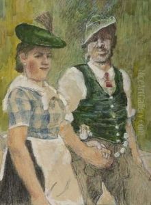 Sudtiroler Bauernpaar. by Eduard Thony