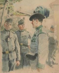 Kaiserjager.
Farbige Kreide, Mit Weis Gehoht, Auf Cremefarbenem Velin. . Ca. 31 : 25
Cm . Unten Rechts Monogrammiert. Charakteristische, Farbfrische
Zeichnung. Im Unterrand Von Fremder Hand Betitelt. Auf Karton Aufgelegt
Und Fest Ins Passepartout Kaiserjager.
Farbige Kreide, Mit Weis Gehoht, Auf Cremefarbenem Velin. . Ca. 31 : 25
Cm . Unten Rechts Monogrammiert. Charakteristische, Farbfrische
Zeichnung. Im Unterrand Von Fremder Hand Betitelt. Auf Karton Aufgelegt
Und Fest Ins Passepartout