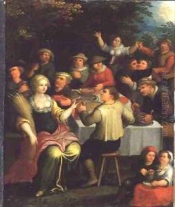 A Harvest Feast by Frans I Francken
