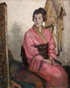 Lady In Kimono by Wilhelm Thony