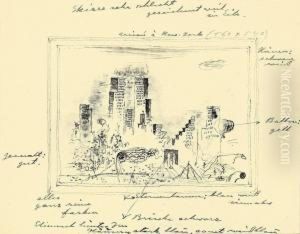 "arrivee A New York" (skizze) by Wilhelm Thony