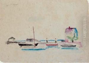 Boats At A Seaside Boats At A Seaside